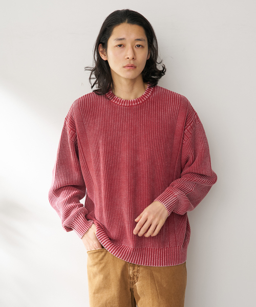B.C STOCK（ベーセーストック）の「FADE GANSEY KNIT（ニット/セーター・メンズ・アイボリー/ピンク/ネイビー・LARGE/MEDIUM）」の3枚目の写真