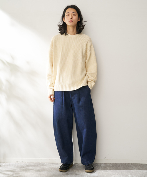 B.C STOCK（ベーセーストック）の「FADE GANSEY KNIT（ニット/セーター・メンズ・アイボリー/ピンク/ネイビー・LARGE/MEDIUM）」の4枚目の写真