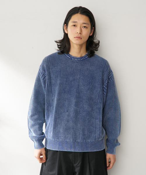B.C STOCK（ベーセーストック）の「FADE GANSEY KNIT（ニット/セーター・メンズ・アイボリー/ピンク/ネイビー・LARGE/MEDIUM）」の9枚目の写真