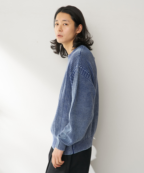 B.C STOCK（ベーセーストック）の「FADE GANSEY KNIT（ニット/セーター・メンズ・アイボリー/ピンク/ネイビー・LARGE/MEDIUM）」の10枚目の写真