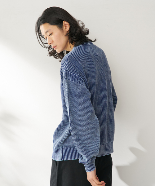 B.C STOCK（ベーセーストック）の「FADE GANSEY KNIT（ニット/セーター・メンズ・アイボリー/ピンク/ネイビー・LARGE/MEDIUM）」の11枚目の写真