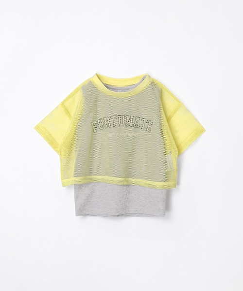 coca(coca)(コカ)の「キッズ メッシュトップス&タンクトップ 2点セット(Tシャツ/カットソー・キッズ・イエロー/ブラック・130/120/150/140)」の4枚目の写真