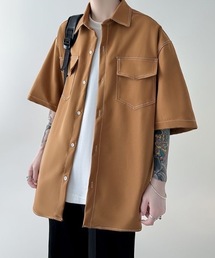 SHEPP（シープ）の「ダブルフラップステッチ半袖シャツ（シャツ/ブラウス）」