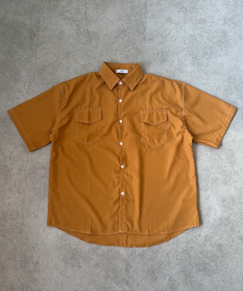 SHEPP(シープ)の「【UNISEX】ダブルフラップステッチ半袖シャツ(シャツ/ブラウス・メンズ・ブラック/ホワイト/ブラウン・M/L)」の17枚目の写真