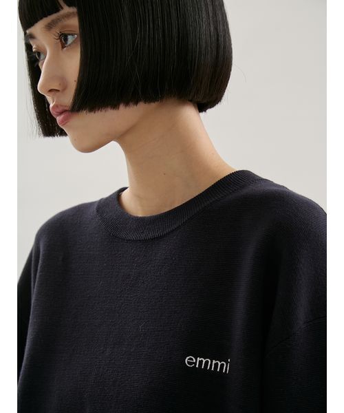 emmi(エミ)の「emmiロゴミラノリブトップス(ニット/セーター・レディース・ホワイト/ネイビー/その他・F)」の13枚目の写真