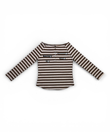 BORN SLIPPY（ボーンスリッピー）の「Archive Multi Zip Stripe Top (Brown)（Tシャツ/カットソー）」
