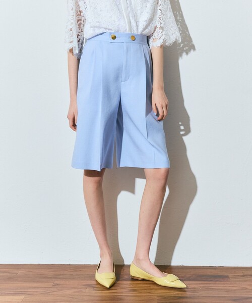 GRACE CLASS(グレースクラス)の「リネンタッチハーフパンツ(その他パンツ・レディース・サックスブルー/ネイビー・36/38)」の1枚目の写真