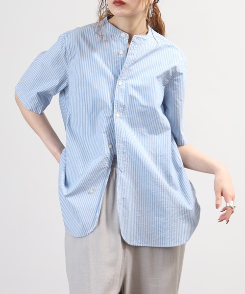 SO（エスオー）の「シャツ 半端袖（シャツ/ブラウス・レディース・ブルー系その他/グリーン系その他/キャメル・F）」の2枚目の写真