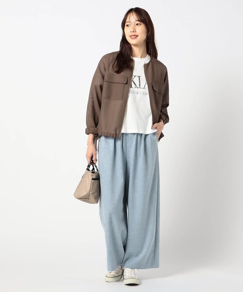 Grand PARK（グランドパーク）の「メッシュ ノｰカラーブルゾン（その他アウター・レディース・ホワイト/カーキ/ブラック・FREE）」の4枚目の写真