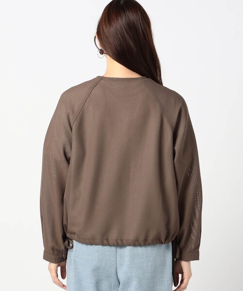 Grand PARK（グランドパーク）の「メッシュ ノｰカラーブルゾン（その他アウター・レディース・ホワイト/カーキ/ブラック・FREE）」の6枚目の写真