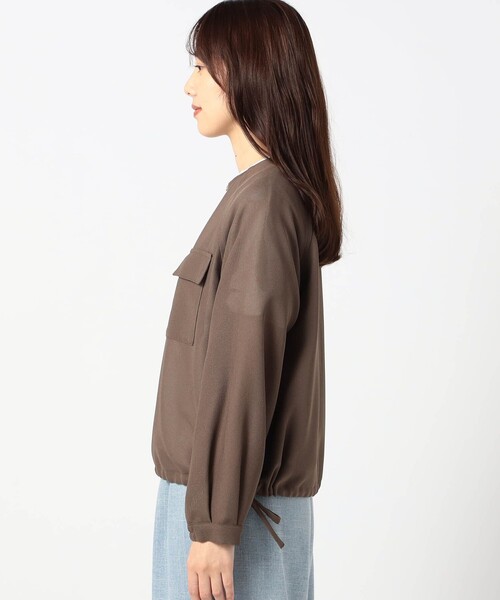 Grand PARK（グランドパーク）の「メッシュ ノｰカラーブルゾン（その他アウター・レディース・ホワイト/カーキ/ブラック・FREE）」の7枚目の写真