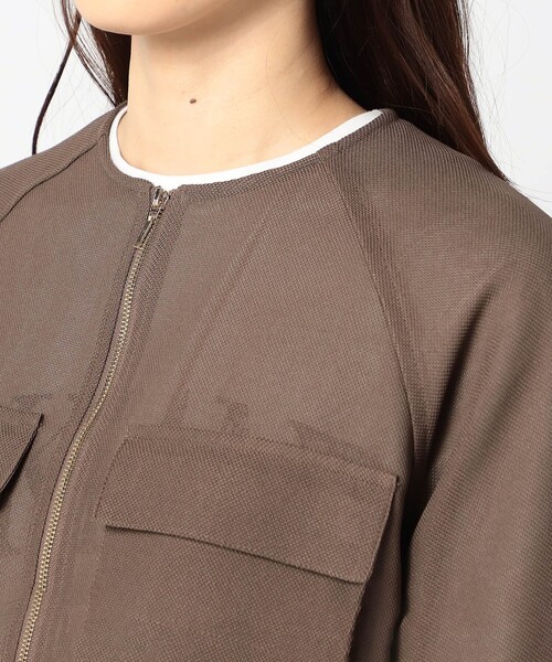 Grand PARK（グランドパーク）の「メッシュ ノｰカラーブルゾン（その他アウター・レディース・ホワイト/カーキ/ブラック・FREE）」の8枚目の写真