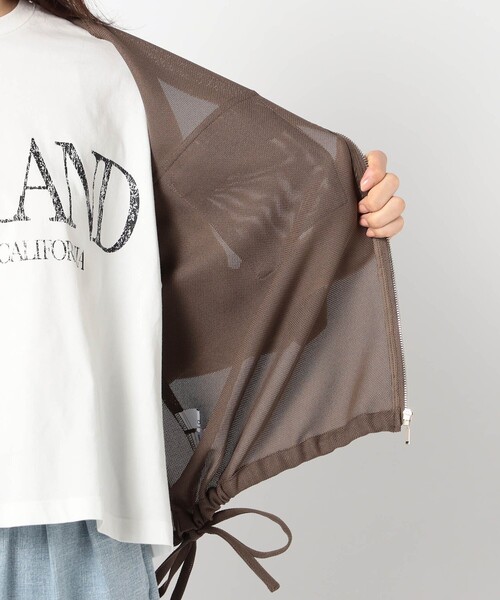 Grand PARK（グランドパーク）の「メッシュ ノｰカラーブルゾン（その他アウター・レディース・ホワイト/カーキ/ブラック・FREE）」の12枚目の写真