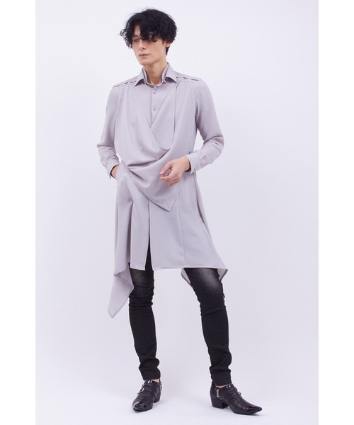 TORNADO MART(トルネードマート)の「TORNADO MART∴スカーフロングシャツ(シャツ/ブラウス・メンズ・ブラック/ライトグレー・M/LL/L)」の7枚目の写真