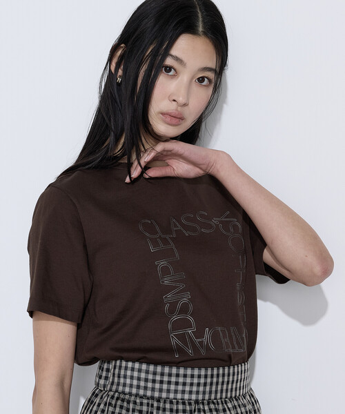 COMME CA（コムサ）の「スーピマコットンポンチ プルオーバー（Tシャツ/カットソー・レディース・ブラウン/ホワイト・9号/11号）」の3枚目の写真