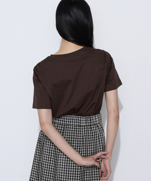 COMME CA（コムサ）の「スーピマコットンポンチ プルオーバー（Tシャツ/カットソー・レディース・ブラウン/ホワイト・9号/11号）」の5枚目の写真