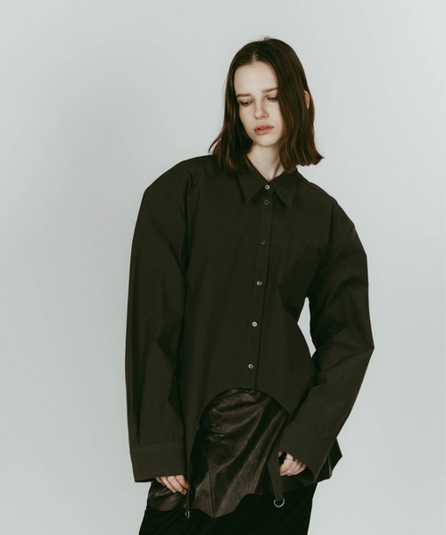 Knuth Marf（クヌースマーフ）の「Knuth Marf design overshirt（シャツ/ブラウス・レディース・グリーン/ホワイト・FREE）」の2枚目の写真