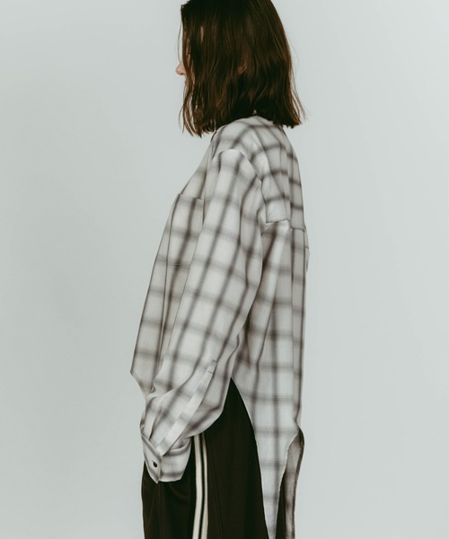 Knuth Marf（クヌースマーフ）の「Knuth Marf design overshirt（シャツ/ブラウス・レディース・グリーン/ホワイト・FREE）」の13枚目の写真