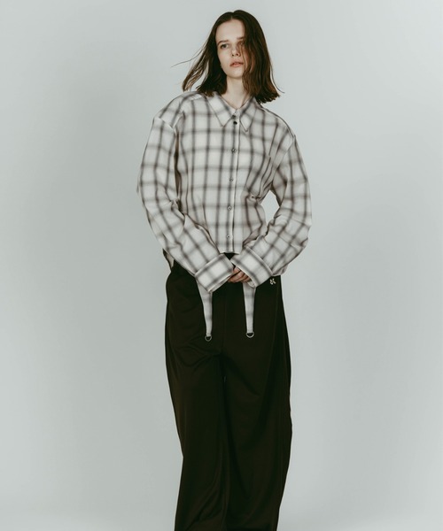 Knuth Marf（クヌースマーフ）の「Knuth Marf design overshirt（シャツ/ブラウス・レディース・グリーン/ホワイト・FREE）」の5枚目の写真