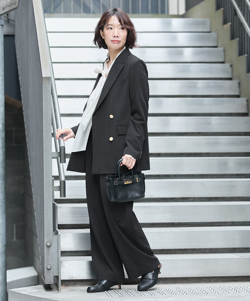 journal standard L'essage(ジャーナルスタンダードレサージュ)の「《追加6/セットアップ可》ヴィスポリギャバブレザージャケット(その他アウター・レディース・グレー/ネイビー・38/36)」の8枚目の写真