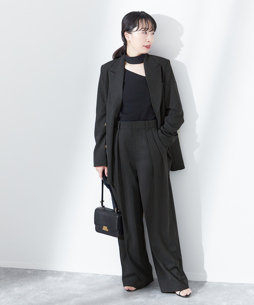 journal standard L'essage(ジャーナルスタンダードレサージュ)の「《追加6/セットアップ可》ヴィスポリギャバブレザージャケット(その他アウター・レディース・グレー/ネイビー・38/36)」の5枚目の写真