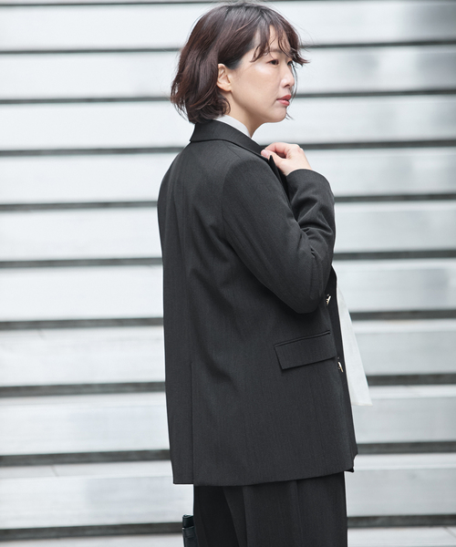 journal standard L'essage(ジャーナルスタンダードレサージュ)の「《追加6/セットアップ可》ヴィスポリギャバブレザージャケット(その他アウター・レディース・グレー/ネイビー・38/36)」の19枚目の写真