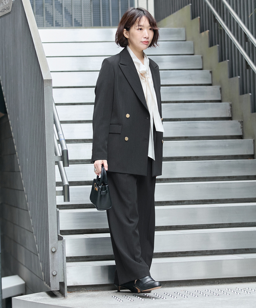 journal standard L'essage(ジャーナルスタンダードレサージュ)の「《追加6/セットアップ可》ヴィスポリギャバブレザージャケット(その他アウター・レディース・グレー/ネイビー・38/36)」の18枚目の写真