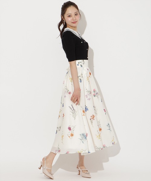 WILLSELECTION(ウィルセレクション)の「ボタニカルフラワーシアータックスカート(スカート・レディース・ネイビー/ミント/ホワイト・FREE)」の10枚目の写真