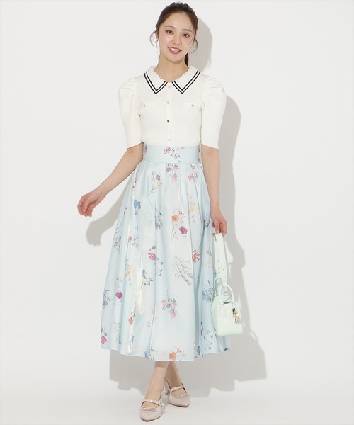 WILLSELECTION(ウィルセレクション)の「ボタニカルフラワーシアータックスカート(スカート・レディース・ネイビー/ミント/ホワイト・FREE)」の12枚目の写真