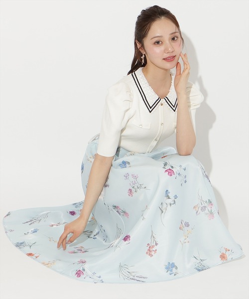 WILLSELECTION(ウィルセレクション)の「ボタニカルフラワーシアータックスカート(スカート・レディース・ネイビー/ミント/ホワイト・FREE)」の11枚目の写真