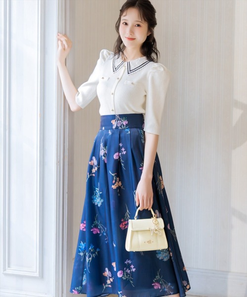 WILLSELECTION(ウィルセレクション)の「ボタニカルフラワーシアータックスカート(スカート・レディース・ネイビー/ミント/ホワイト・FREE)」の19枚目の写真