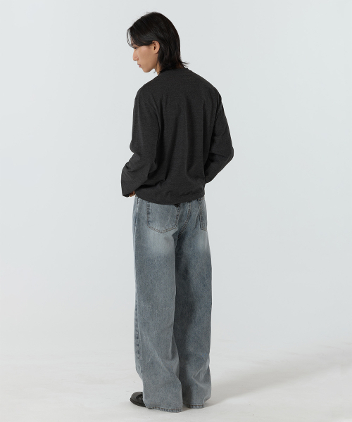 JUAN HOMME（ジュアンオム）の「リファインドワイドデニムパンツ（ビンテージダストブルー）（デニムパンツ・メンズ・その他・SMALL/MEDIUM/LARGE）」の3枚目の写真