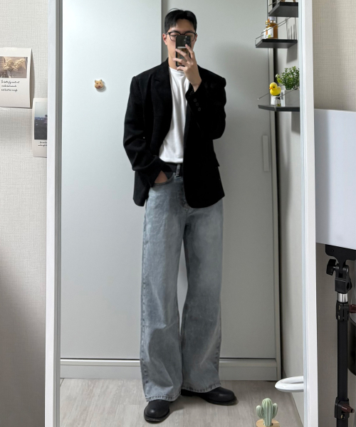 JUAN HOMME（ジュアンオム）の「リファインドワイドデニムパンツ（ビンテージダストブルー）（デニムパンツ・メンズ・その他・SMALL/MEDIUM/LARGE）」の9枚目の写真