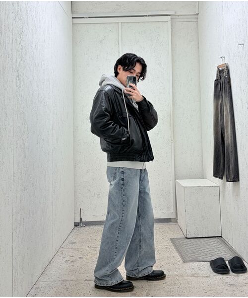 JUAN HOMME（ジュアンオム）の「リファインドワイドデニムパンツ（ビンテージダストブルー）（デニムパンツ・メンズ・その他・SMALL/MEDIUM/LARGE）」の18枚目の写真