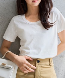 [ M L XL 汗じみ防止＆UVカット ] 深Uネック半袖Tシャツ