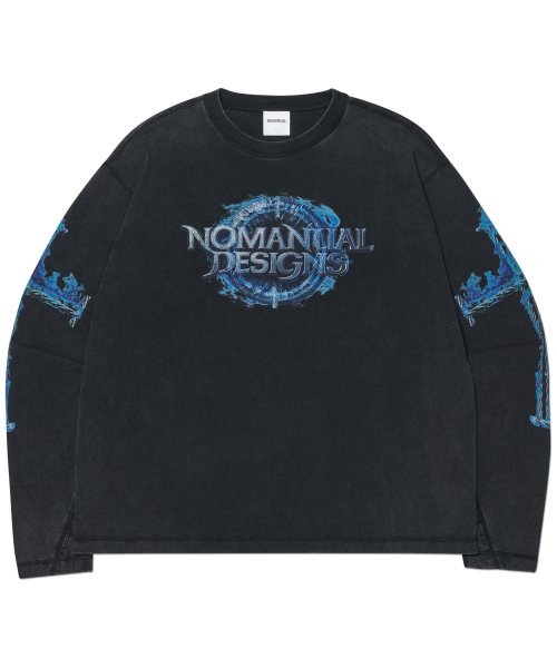 NOMANUAL(NOMANUAL)の「ARC CORE LONG SLEEVE TEE - WASHED BLACK(Tシャツ/カットソー・レディース・その他・LARGE/MEDIUM/X-LARGE/SMALL)」の1枚目の写真