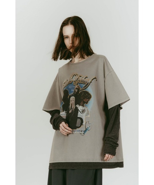 Knuth Marf(クヌースマーフ)の「AI future layered t-shirt(unisex)(Tシャツ/カットソー・レディース・ブラック/グレー/ベージュ・FREE)」の1枚目の写真