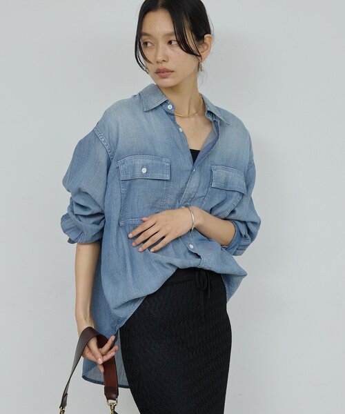 GALLARDAGALANTE（ガリャルダガランテ）の「【驚くほど軽い！】シアーデニムシャツ（シャツ/ブラウス・レディース・ブルー/ベージュ・FREE）」の19枚目の写真