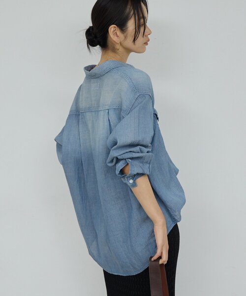 GALLARDAGALANTE（ガリャルダガランテ）の「【驚くほど軽い！】シアーデニムシャツ（シャツ/ブラウス・レディース・ブルー/ベージュ・FREE）」の21枚目の写真