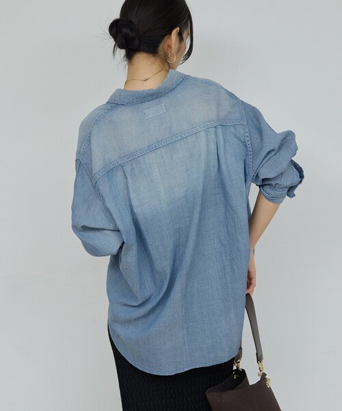 GALLARDAGALANTE（ガリャルダガランテ）の「【驚くほど軽い！】シアーデニムシャツ（シャツ/ブラウス・レディース・ブルー/ベージュ・FREE）」の22枚目の写真