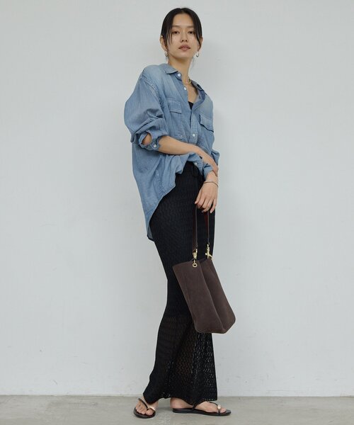 GALLARDAGALANTE（ガリャルダガランテ）の「【驚くほど軽い！】シアーデニムシャツ（シャツ/ブラウス・レディース・ブルー/ベージュ・FREE）」の12枚目の写真