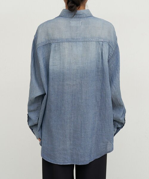 GALLARDAGALANTE（ガリャルダガランテ）の「【驚くほど軽い！】シアーデニムシャツ（シャツ/ブラウス・レディース・ブルー/ベージュ・FREE）」の7枚目の写真