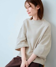 ＩＥＤＩＴ　まろやかなニュアンスカラーのコットンラフシルエットスウェットトップス
