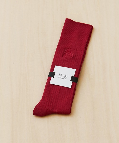 RhodolirioN（ロドリリオン）の「[RhodolirioN/ロドリリオン]Monogram Stitch Ribbed Socks（ソックス/靴下・レディース・ホワイト/ブラック/レッド・FREE）」の3枚目の写真
