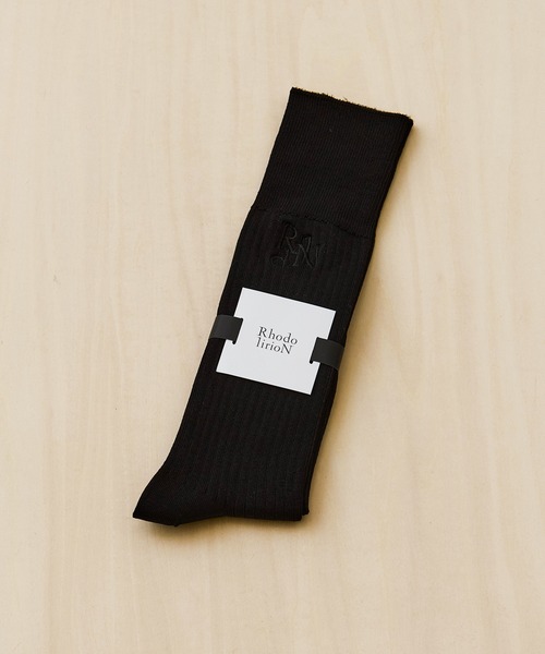RhodolirioN（ロドリリオン）の「[RhodolirioN/ロドリリオン]Monogram Stitch Ribbed Socks（ソックス/靴下・レディース・ホワイト/ブラック/レッド・FREE）」の2枚目の写真