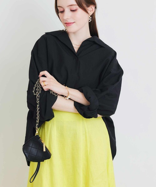 PICCIN(ピッチン)の「オーバーシャツ(シャツ/ブラウス・レディース・ブラック/オフホワイト・M)」の2枚目の写真