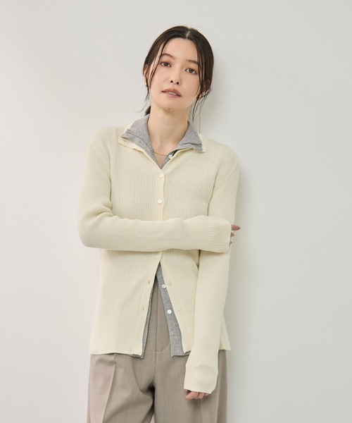 KEY TIMEZ（キータイムズ）の「[KEY TIMEZ/キータイムズ]カシミアブレンドニットカーディガン（ニット/セーター・レディース・グリーン/グレー/アイボリー・FREE）」の6枚目の写真