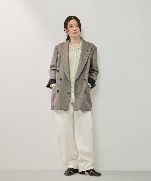 KEY TIMEZ（キータイムズ）の「[KEY TIMEZ/キータイムズ]カシミアブレンドニットカーディガン（ニット/セーター・レディース・グリーン/グレー/アイボリー・FREE）」の4枚目の写真