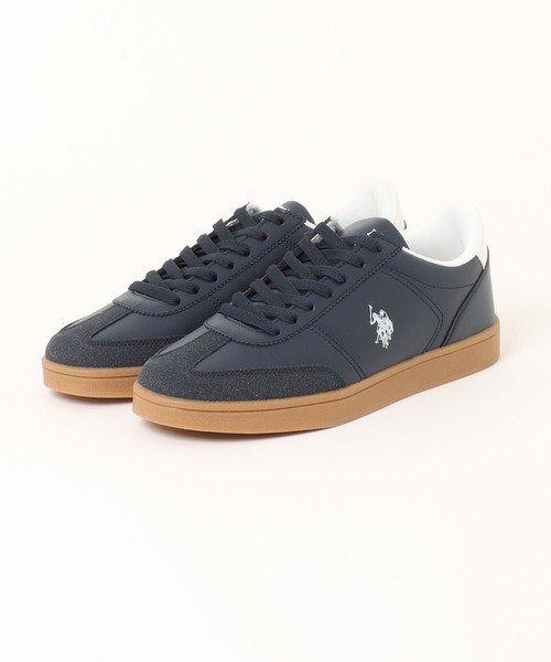 U.S. POLO ASSN.(ユーエスポロアッスン)の「【U.S. POLO ASSN./ユーエスポロアッスン】ジャーマンスニーカー ブランドロゴ ローカット PUレザー シンプル きれいめ カジュアル 通勤 通学(スニーカー・メンズ・ホワイト/ネイビー/ベージュ・26cm/27cm/25.5cm/25cm/26.5cm/28cm)」の3枚目の写真
