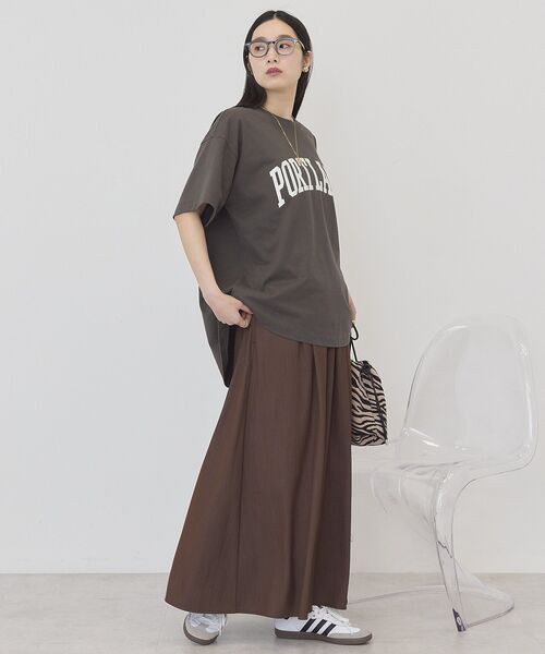 AMERICAN HOLIC(アメリカンホリック)の「PORTLAND裾ラウンドTシャツ(Tシャツ/カットソー・レディース・オフホワイト/チャコールグレー/ネイビー/ホワイト系その他/グレー系その他・FREE)」の18枚目の写真